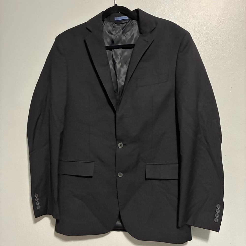 Ryan Seacrest Distinction 100% Wool Blazer Mens 40R Classic Fit Black